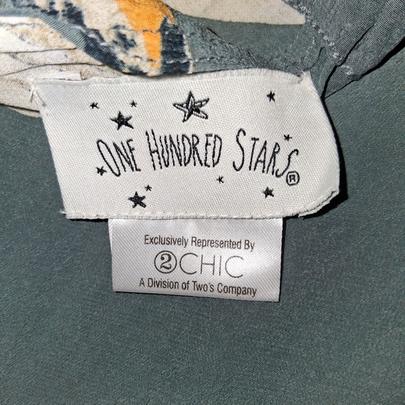 One Hundred Stars Women's Stork Print Gray Palazzo Pants O/S - Picture 3 of 3